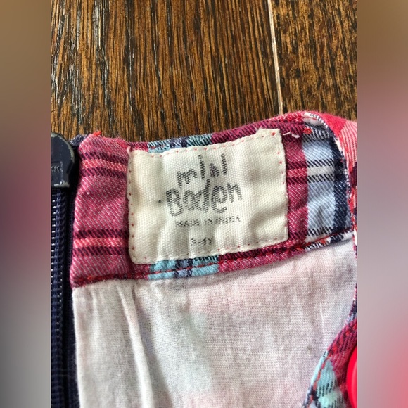 Mini Boden Girls 3-4Y Pink/Blue/White Mini Jumper w/Buttoned Pockets & Straps - Picture 6 of 12